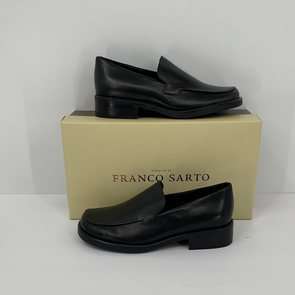 Franco Sarto Bocca loafer shoe black leather preppy women new 35 5